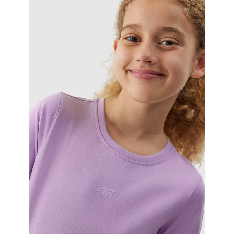 4F Dievčenské tričko s dlhým rukávom