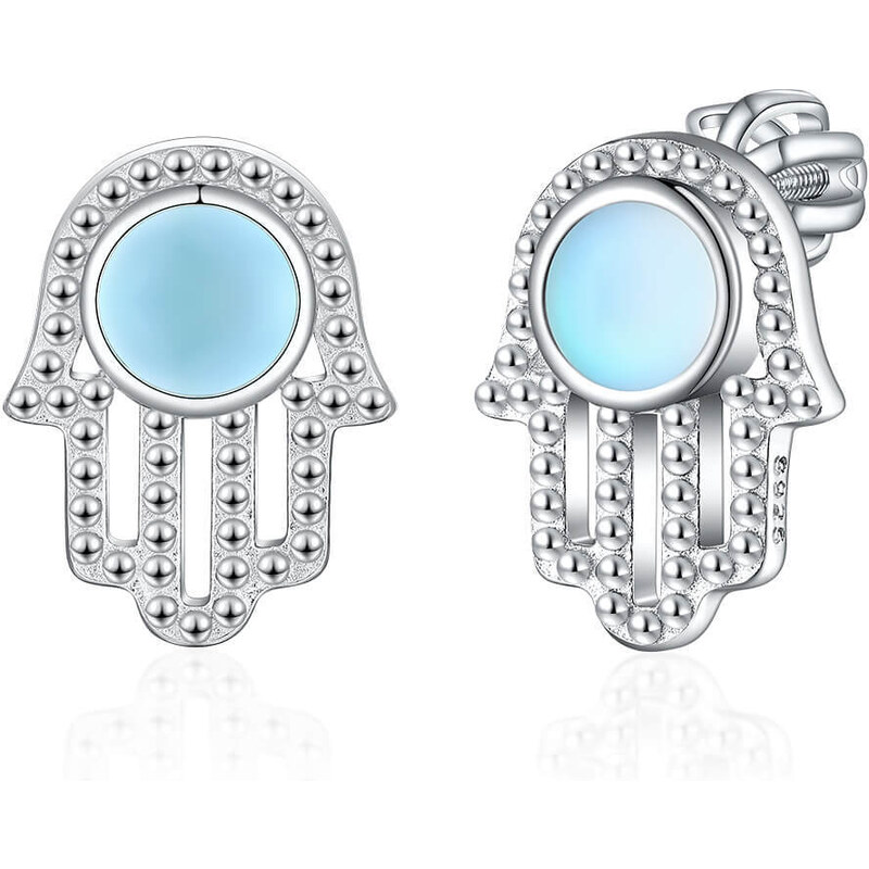 Olivie Strieborné náušnice MESAČNÁ HAMSA 8136 47359725