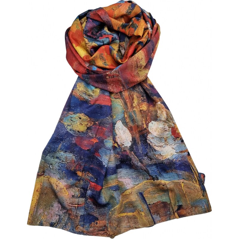 Katrins Fashion Hodvábny Dámsky elegantný šál Van Gogh 34357032