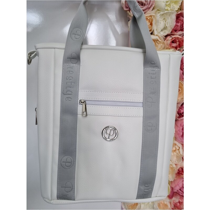 E-shop Katrins Fashion Biela kabelka s popruhmi Prestige