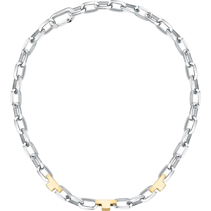 Trussardi Masívny oceľový bicolor náhrdelník T-Logo TJAXC01 66580515
