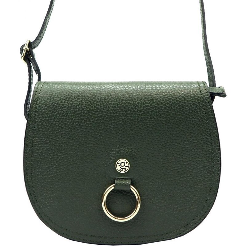 GREGORIO Kožená dámska crossbody kabelka tmavo zelená 47377115