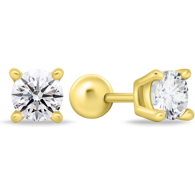 Brilio Silver Strieborné náušnice s čírymi zirkónmi EA18Y 0,4 cm 66587192