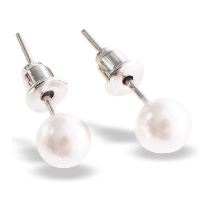 Fashion Only Náušnice - voskové 6mm, biele 47378039