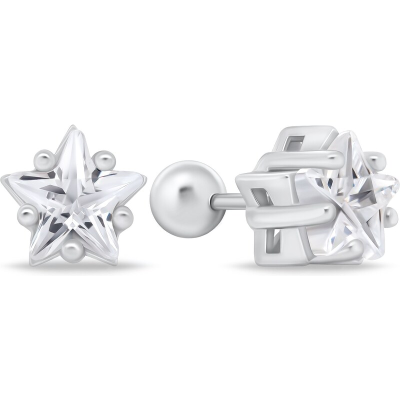 Brilio Silver Strieborné hviezdičkové náušnice so zirkónmi EA177W 66581141