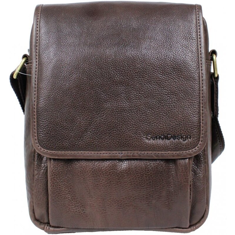Sendi Design Pánska kožená taška cez rameno Tobi hnedá 2 47403637