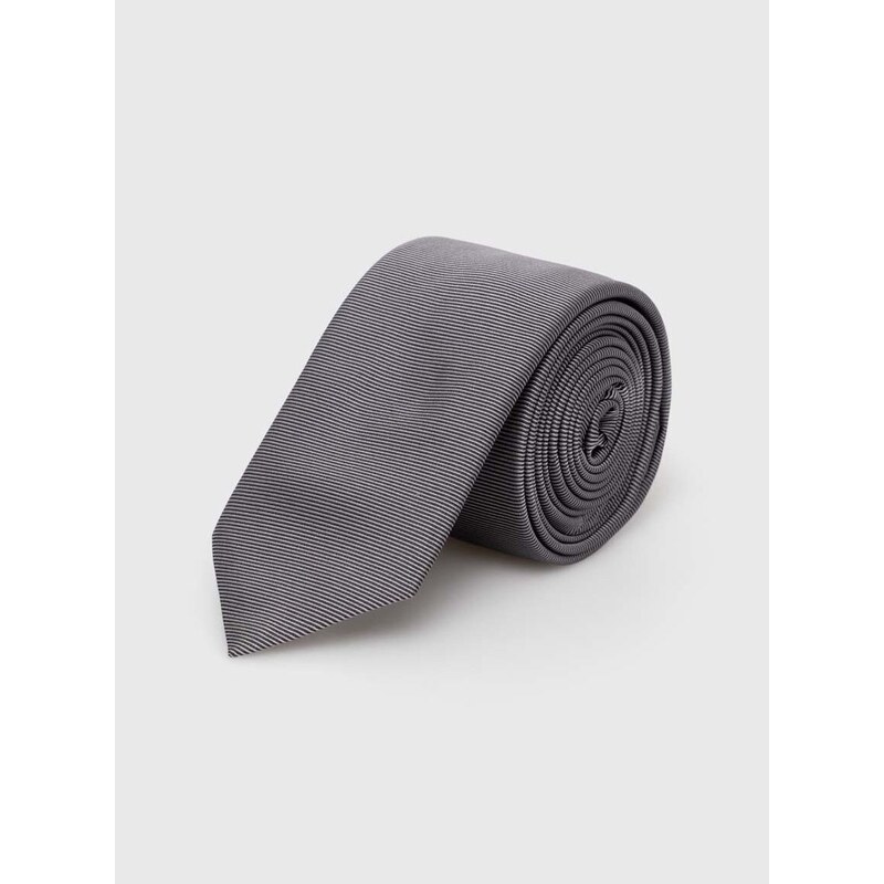 Hodvábna kravata HUGO čierna farba, 50468199