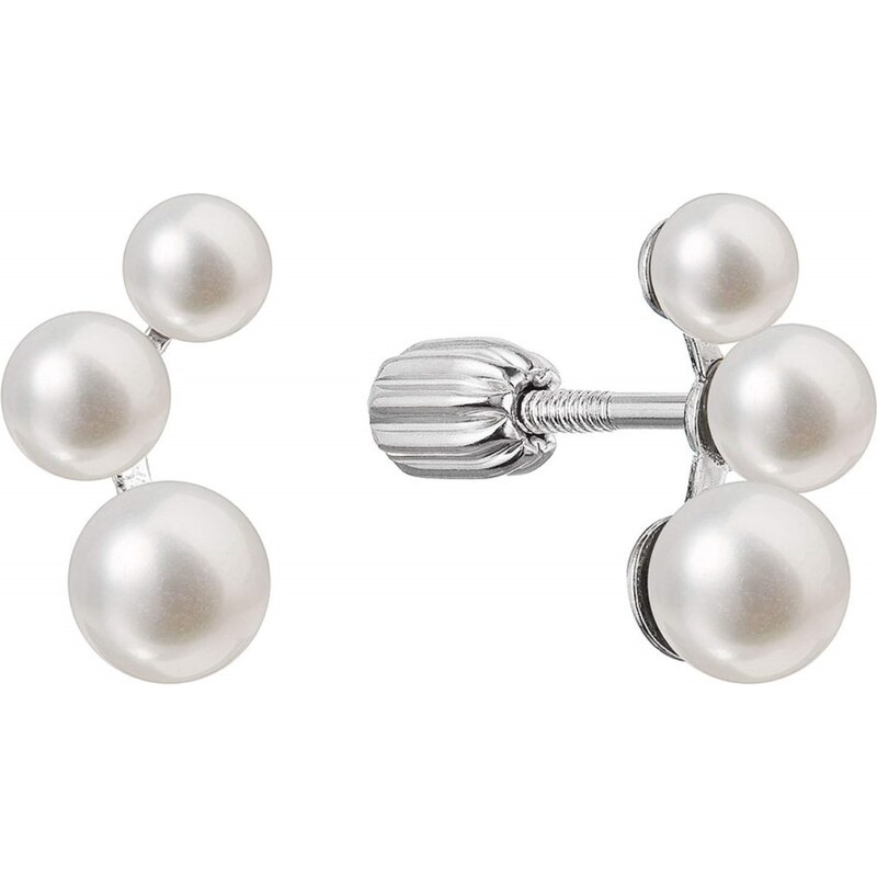 Evolution Group Strieborné náušnice kôstky s pravými riečnymi perlami 66582566