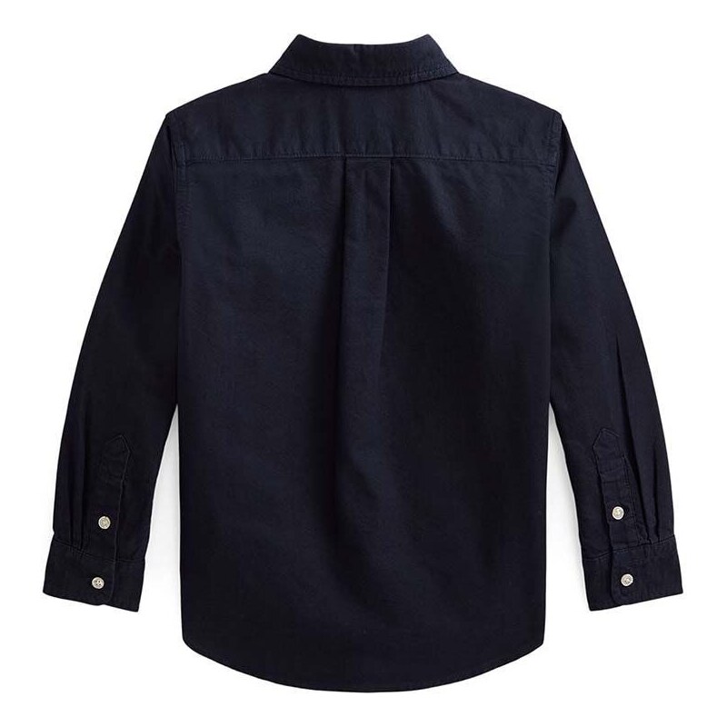 Detská bavlnená košeľa Polo Ralph Lauren čierna farba