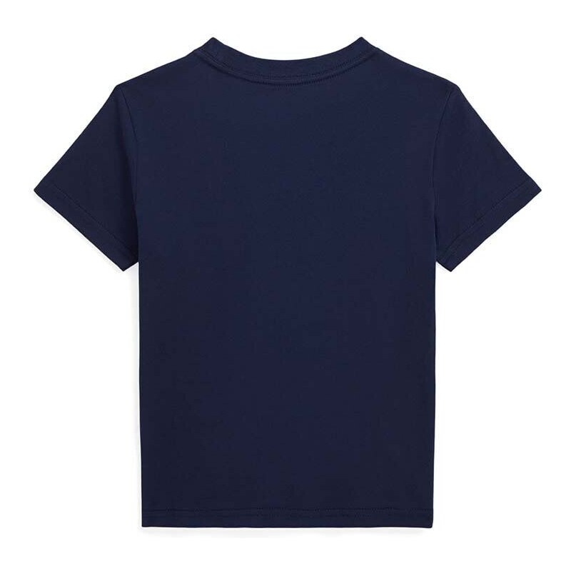 Detské bavlnené tričko Polo Ralph Lauren čierna farba, s potlačou