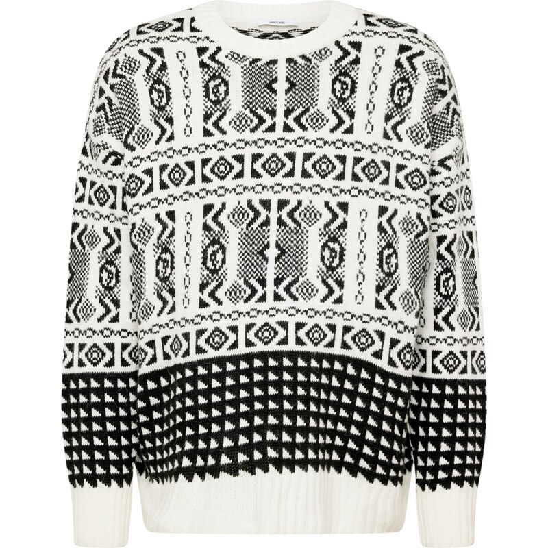 ABOUT YOU Sveter Sören nebielená / čierna 54271490