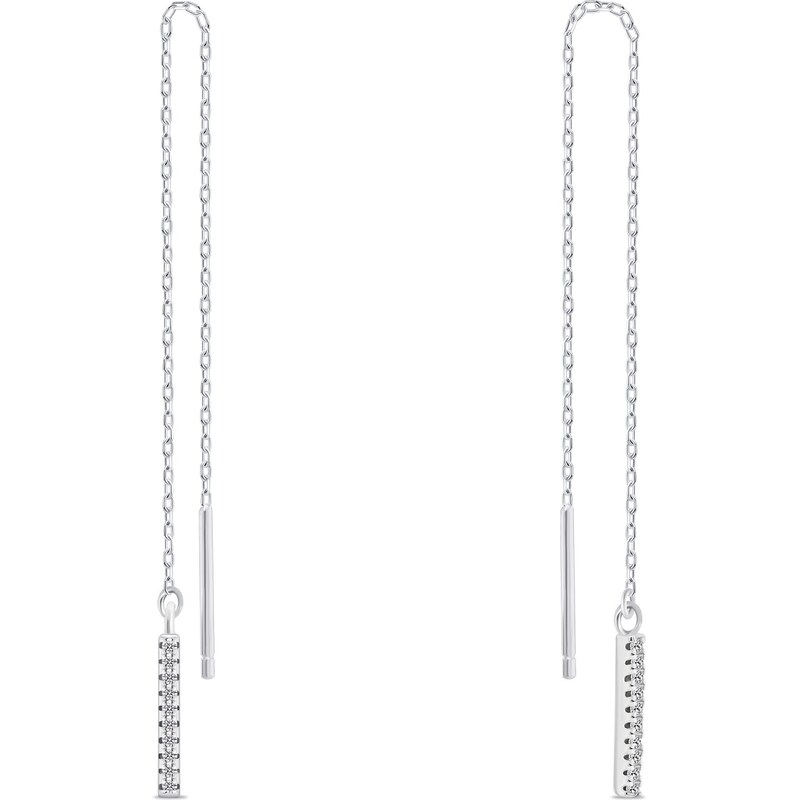 Brilio Silver Dlhé retiazkové náušnice so zirkónmi EA1007W 66578946