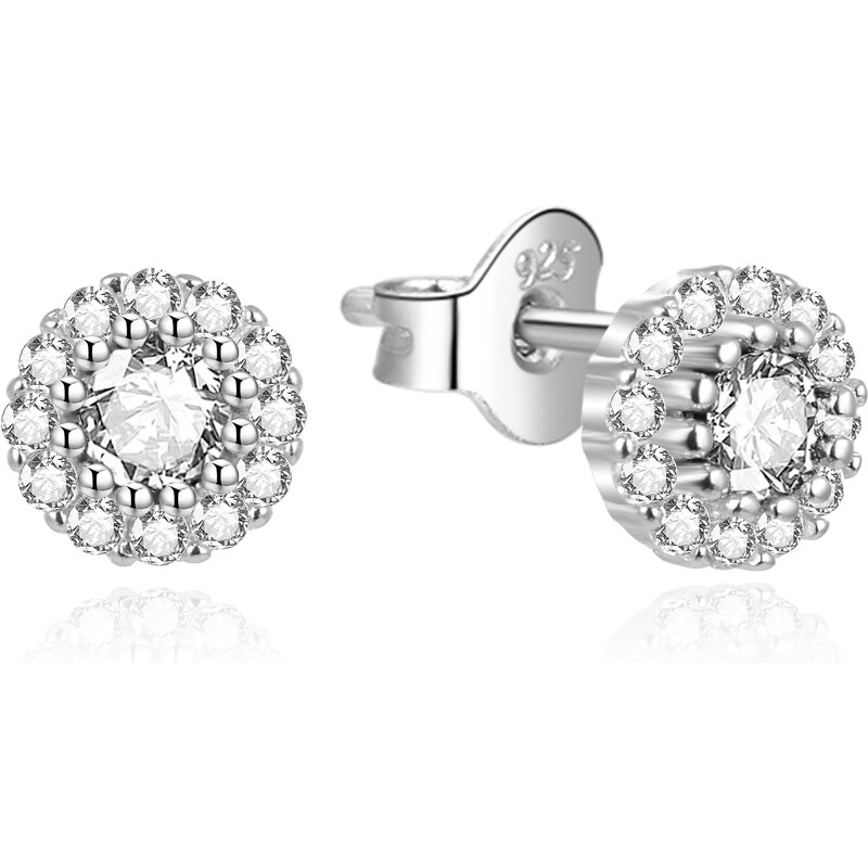 Beneto Trblietavé strieborné náušnice so zirkónmi AGUP2351L-W 66594391