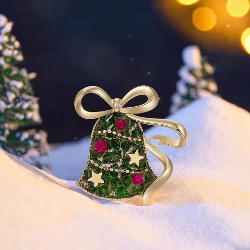 Éternelle Vánoční brož Zelený vánoční zvoneček