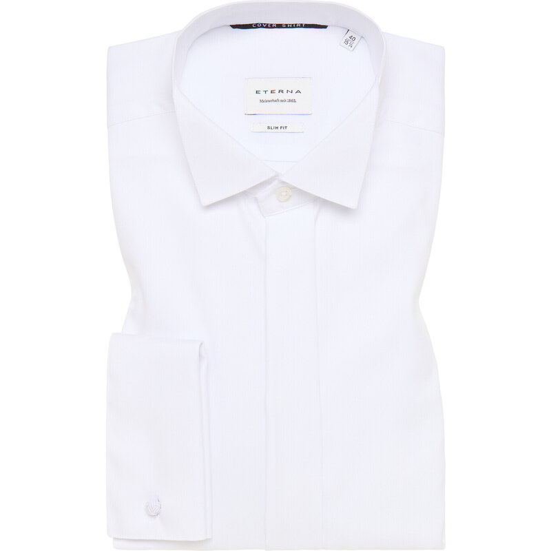 ETERNA Slim Fit biela smokingová nepresvitajúca košeľa na manžetové 47430683