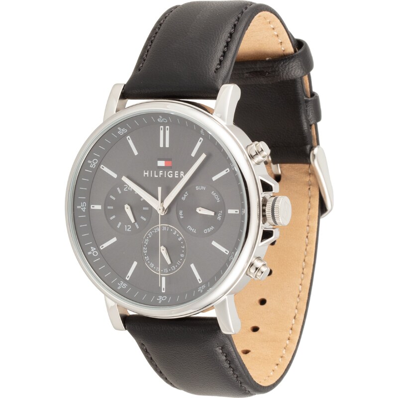 TOMMY HILFIGER Analógové hodinky čierna / strieborná 47494810