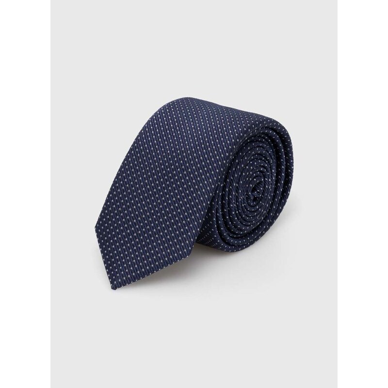 Hodvábna kravata HUGO tmavomodrá farba, 50509054