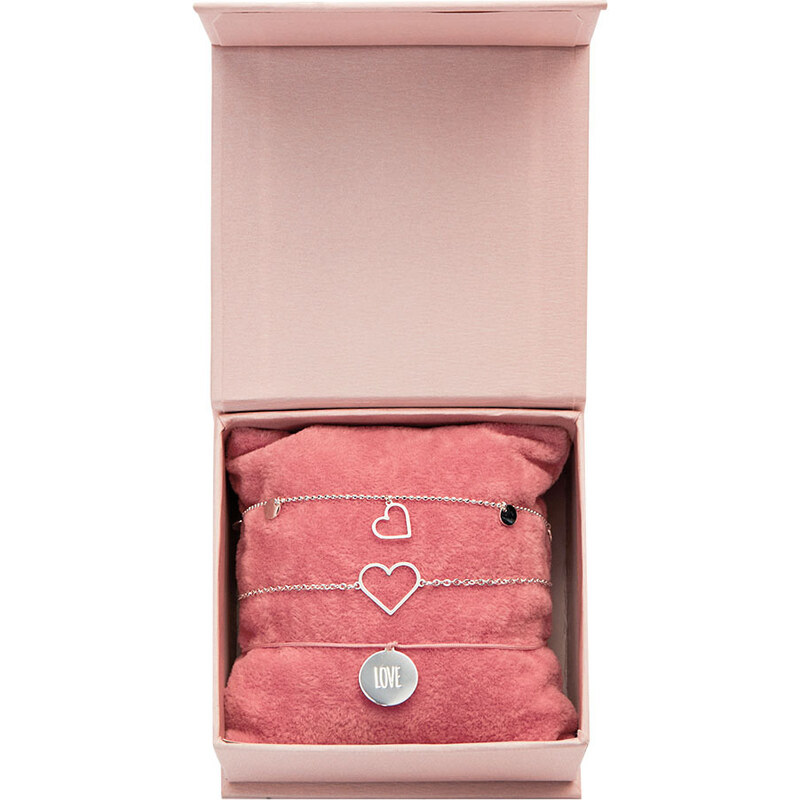 Ligot Súprava náramkov z chirurgickej ocele- srdce, love 47452973