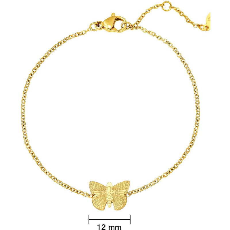 Ligot Pozlatený náramok z chirurgickej ocele motýľ 47457581