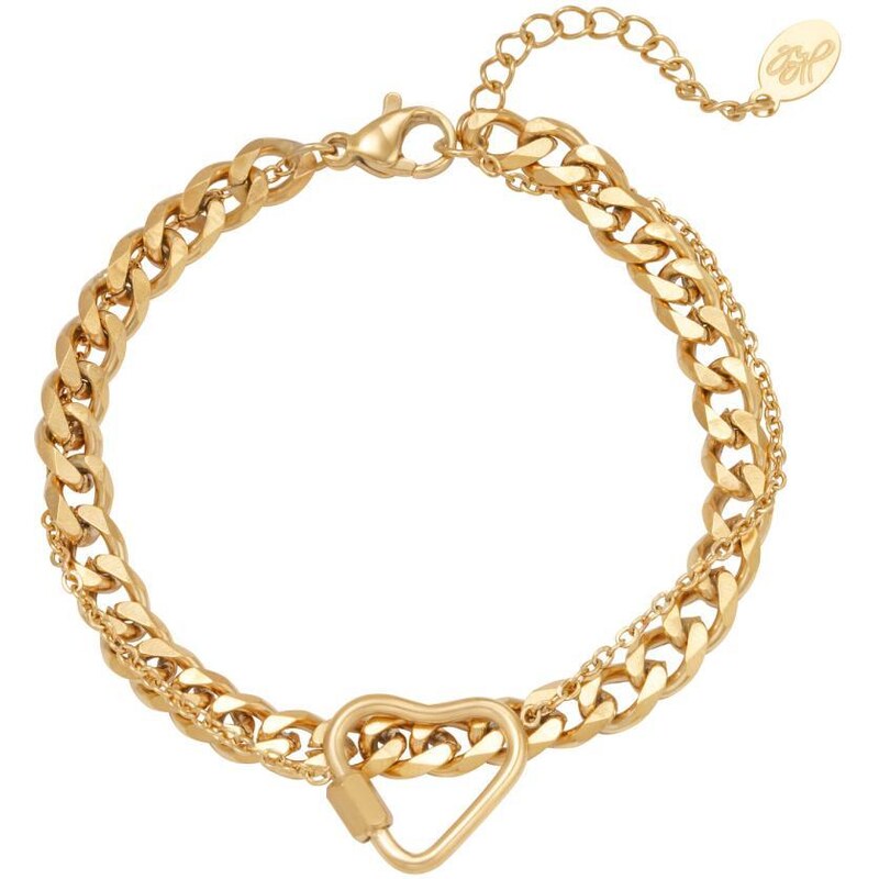 Ligot Pozlatený náramok z chirurgickej ocele srdce 47457554