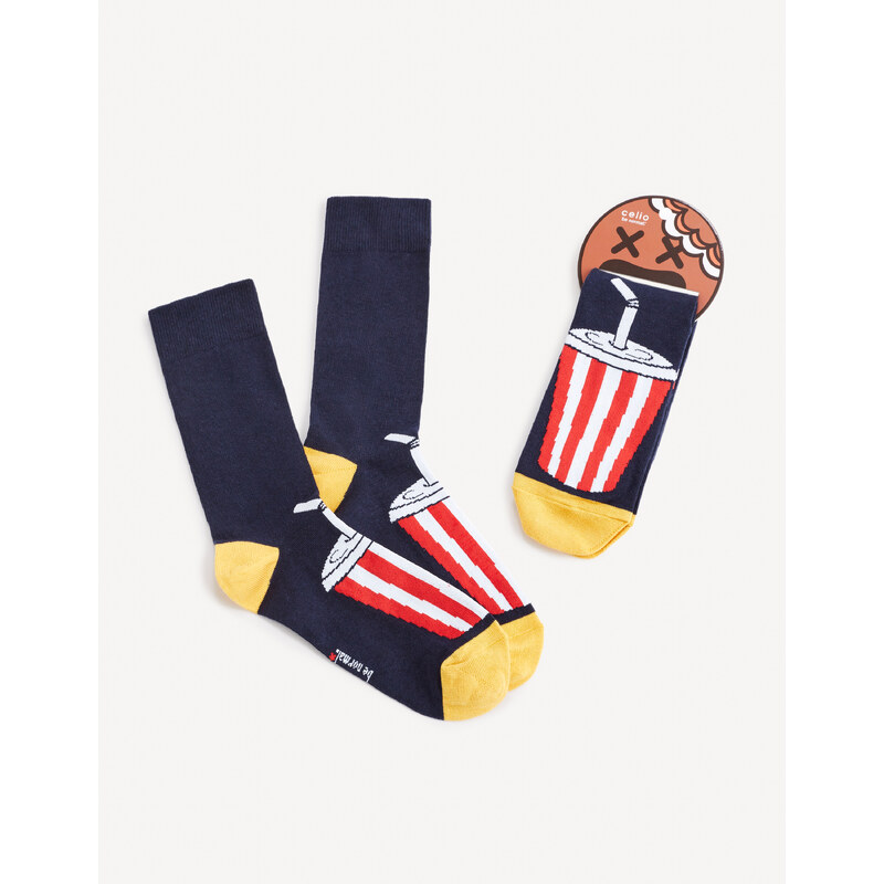 Tmavomodré pánske vzorované ponožky Celio Soda 50675933