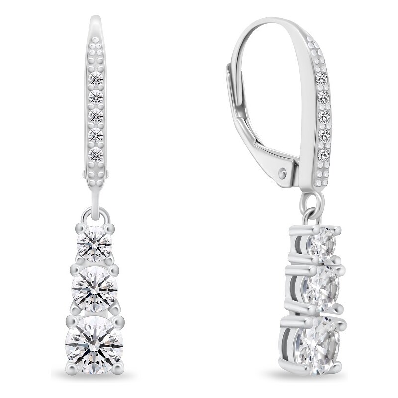 Brilio Silver Luxusné strieborné náušnice s čírymi zirkónmi EA1012W 66587111