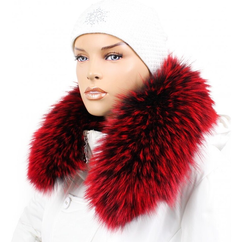 Sikora Kožušinový lem na kapucňu - golier medvedíkovec červený M 14/17 67062270