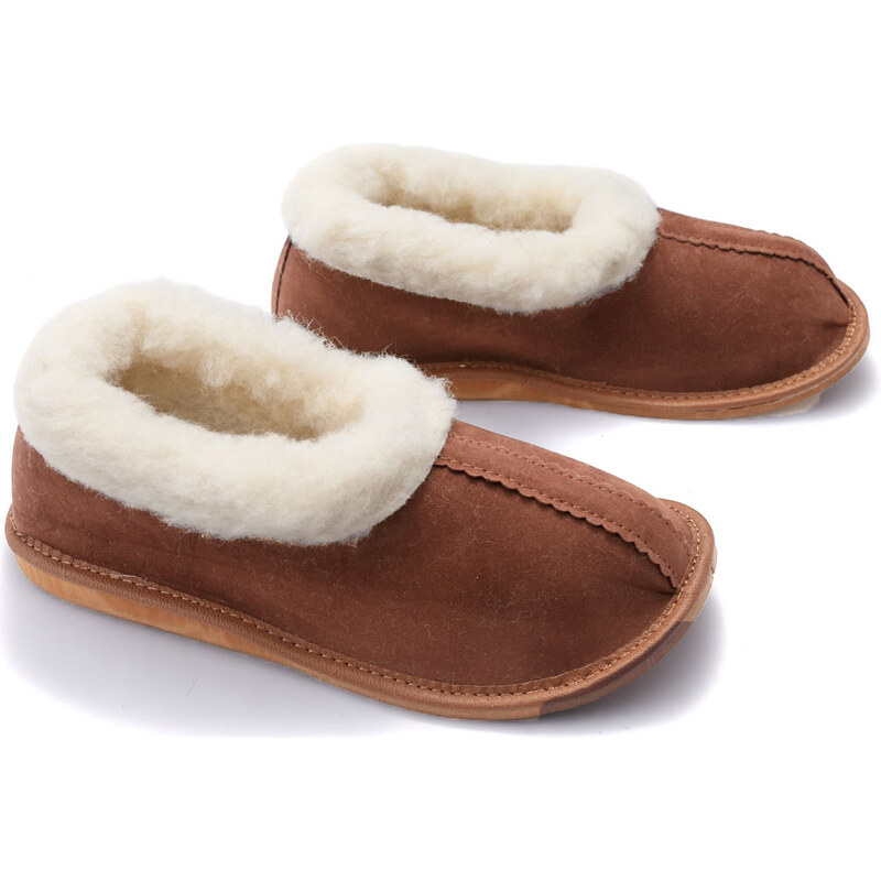 Glara Svetlo hnedé ovčie papuče 47459733