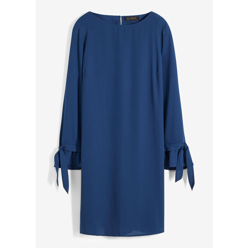 bonprix Tunikové šaty, dlhý rukáv, farba modrá