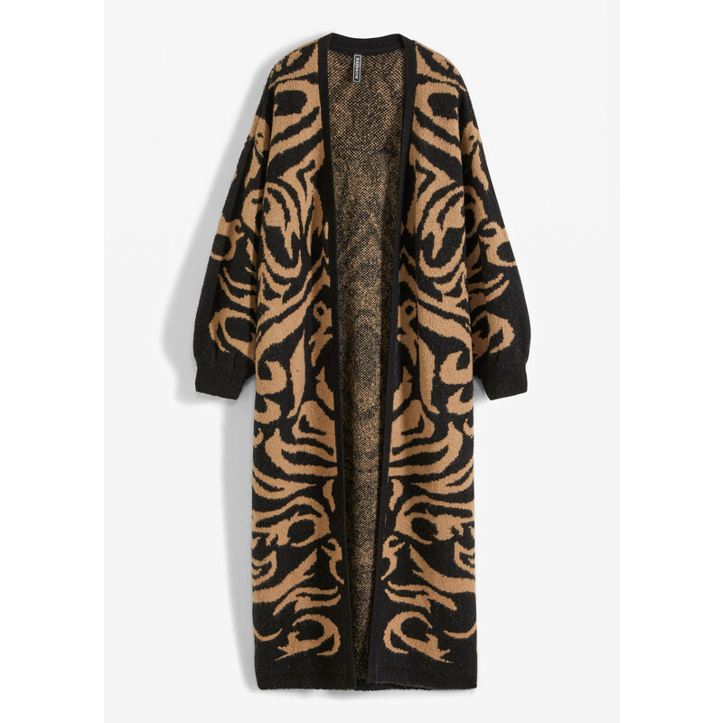 bonprix Dlhý pletený kabát, farba čierna 47459948