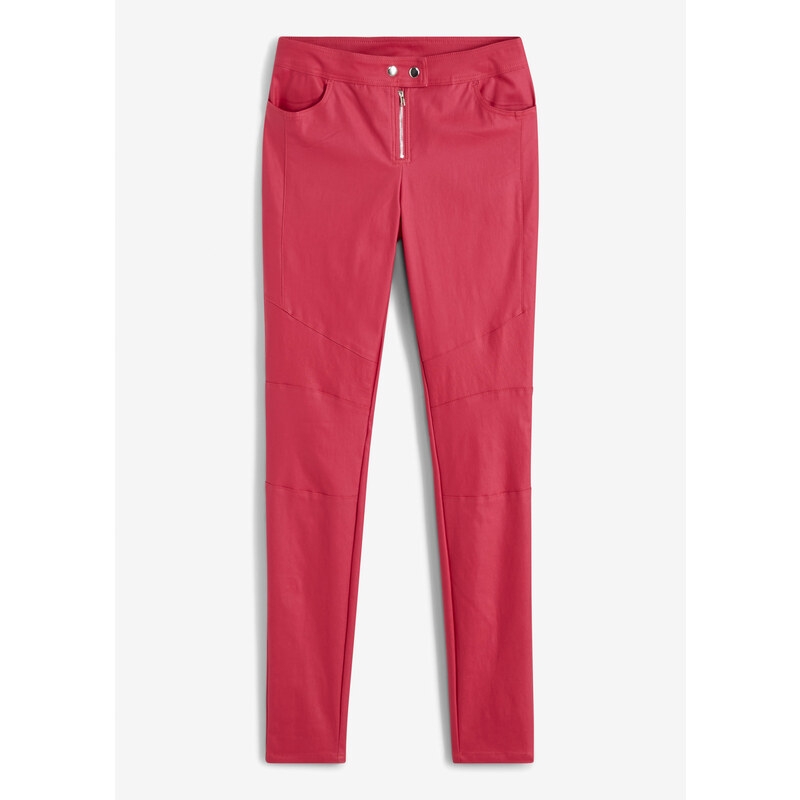 bonprix Motorkárske nohavice z koženky, farba ružová
