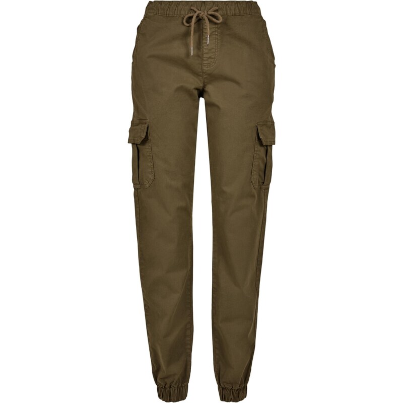 Urban Classics Womens high-waisted cargo jogging pants summerolive 67098553