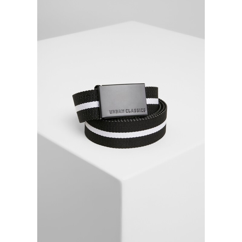 Urban Classics Canvas belts black white stripe/black 50678228