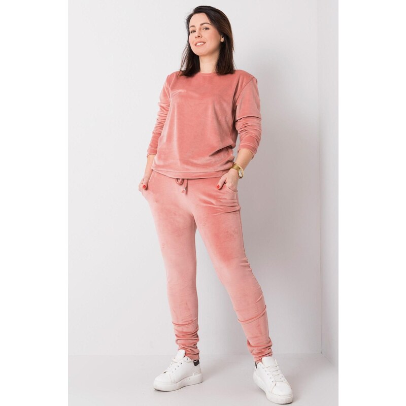MladaModa Oversize velúrová tepláková súprava Jeanne staroružová 47484572