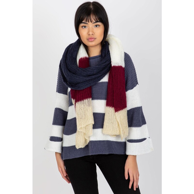 MladaModa Viacfarebný úpletový dámsky šál model 27194 farba ecru 47485289