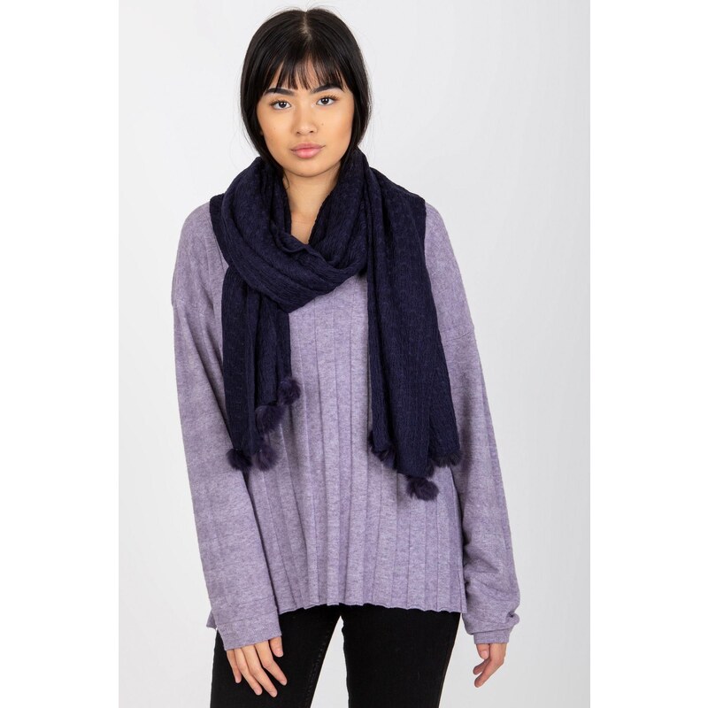 MladaModa Úpletový dámsky šál s brmbolcami model 31857 farba 47485297