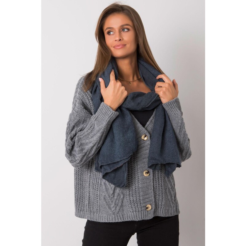 MladaModa Hladký dámsky šál model 89991 farba džínsová 47485307