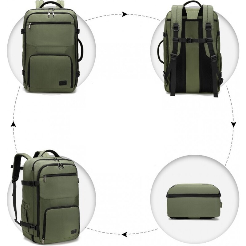 Konofactory Zelený objemný cestovný batoh do lietadla "Explorer" - veľ. XL