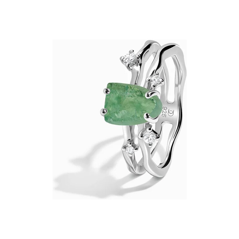 Royal Exklusive Royal Fashion rhodiovaný prsteň Pozitíva s drahokamom 57570451