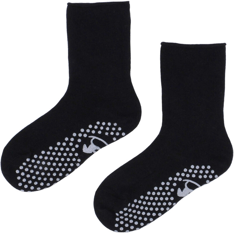 Detské bavlněné protišmykové ponožky Emel SBA 100-11 - Čierna 46771232