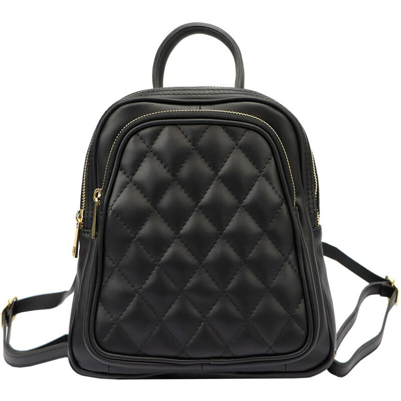 Luka L31184 čierny menší prešívaný dámsky kožený ruksak 6l 47546212