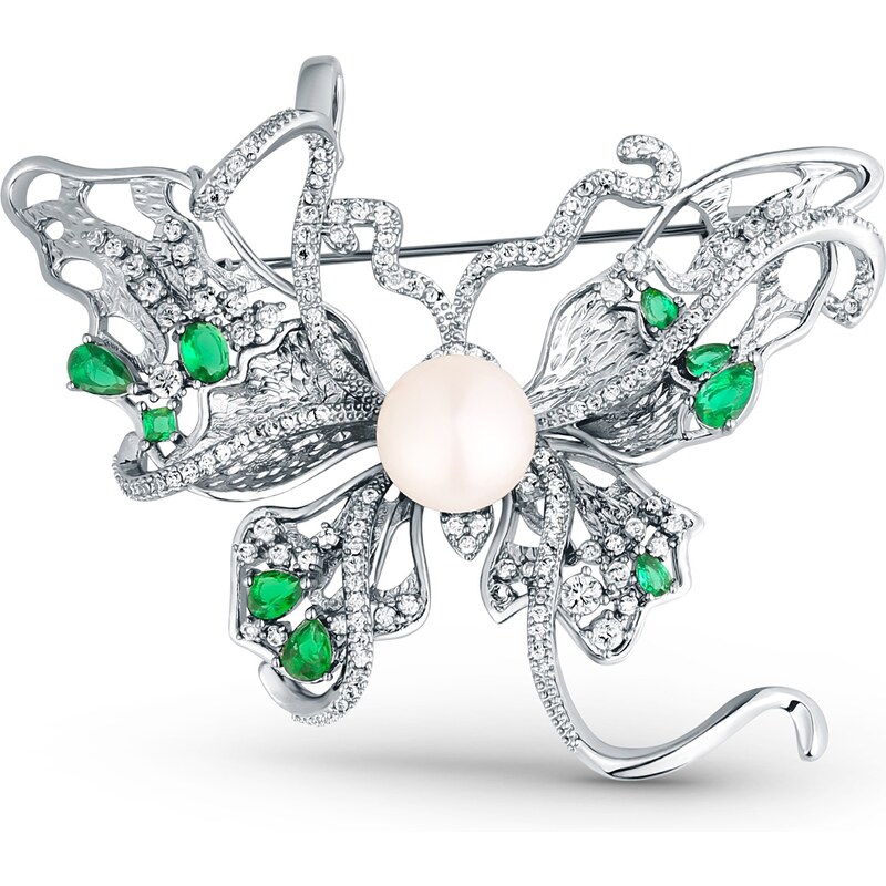 JwL Luxury Pearls Prekrásna brošňa Motýľ 2v1 s pravou perlou a 67354160