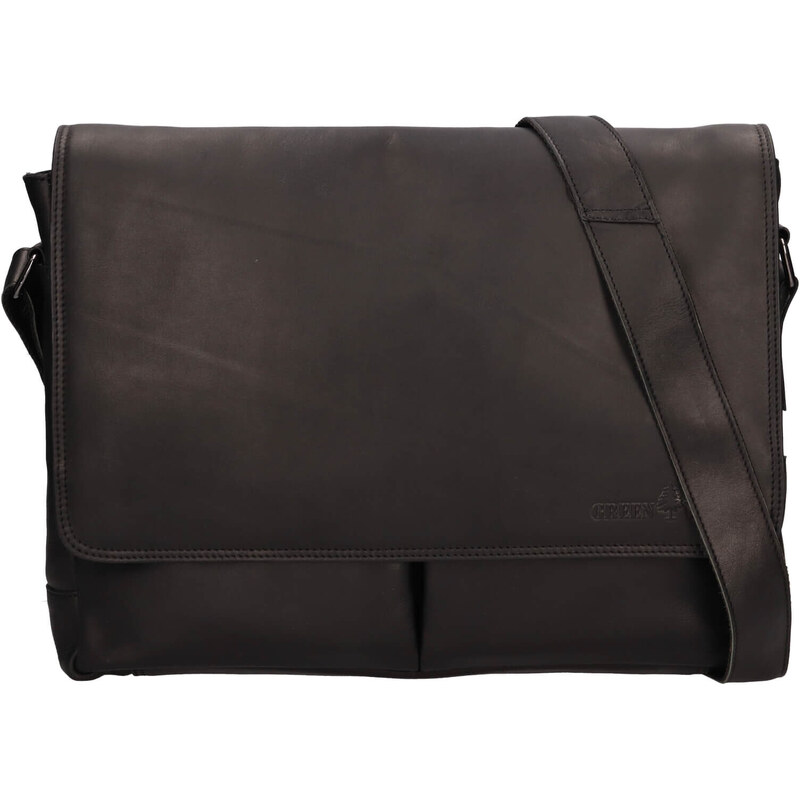 Pánska kožená taška cez rameno Greenwood Jasnek - čierna 55546782