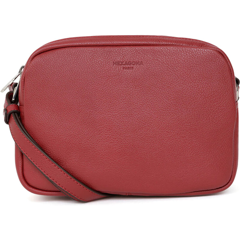 Dámska kožená crossbody kabelka Hexagona Cecilie - červená 48199580