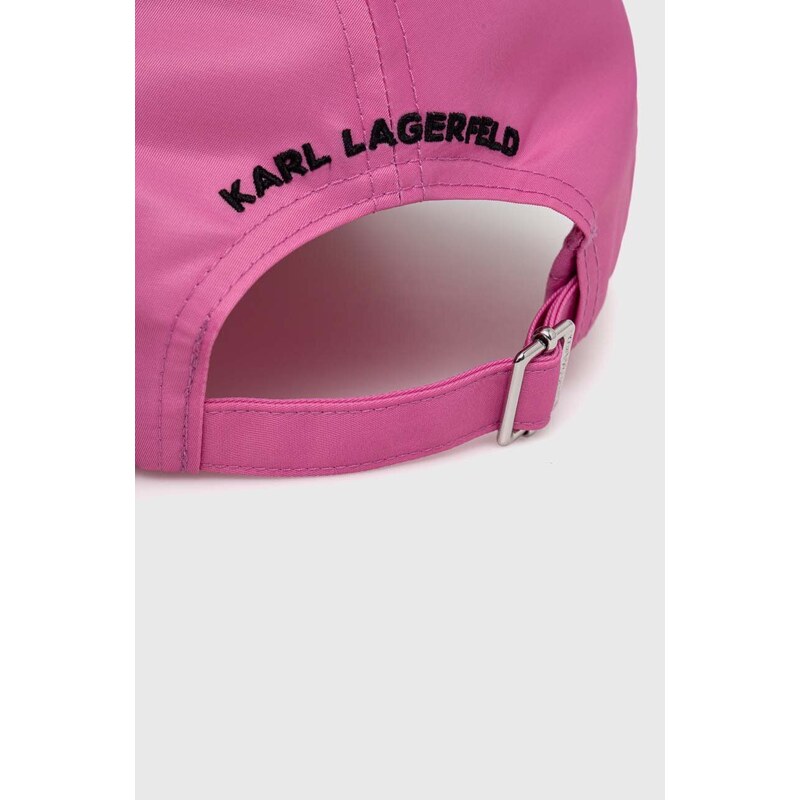 Šiltovka Karl Lagerfeld ružová farba, s nášivkou