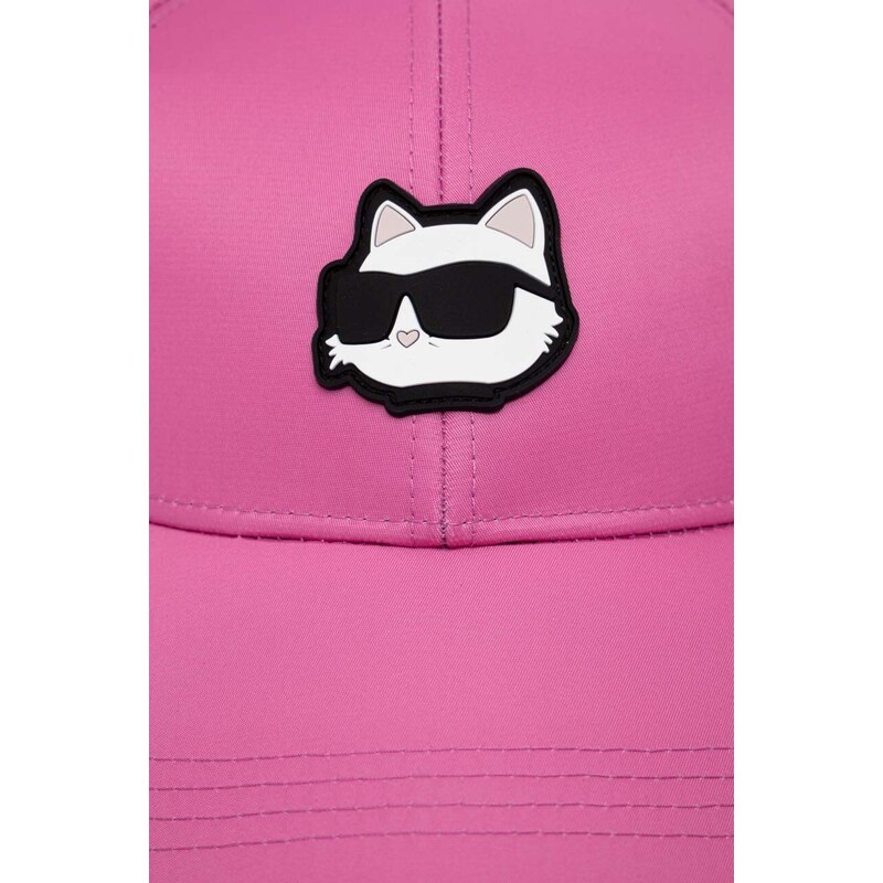 Šiltovka Karl Lagerfeld ružová farba, s nášivkou
