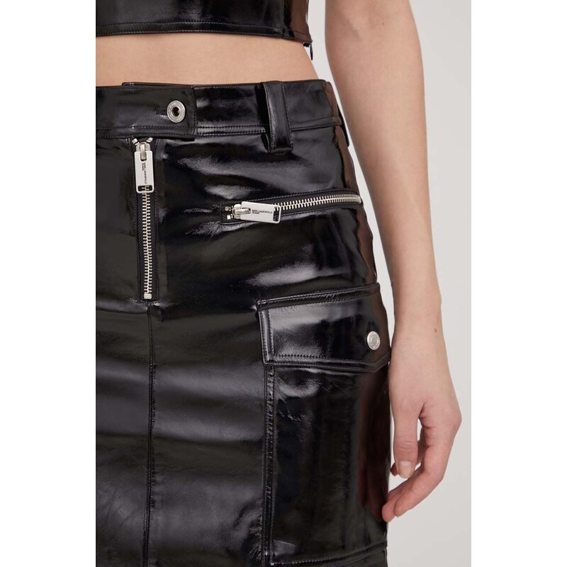 Sukňa Karl Lagerfeld Jeans čierna farba, mini, puzdrová