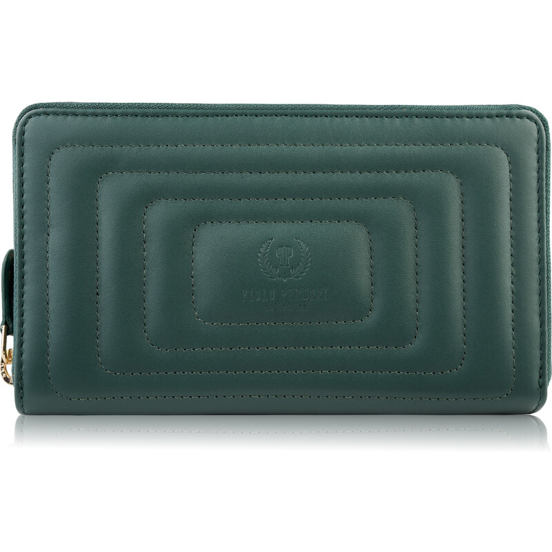 PAOLO PERUZZI Elegantná dámska kožená peňaženka AV-05-GR | zelená AV 47585899