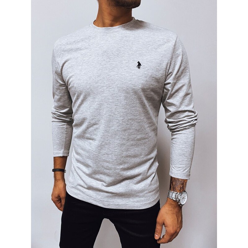 Dstreet Trendy šedé tričko s dlhým rukávom 49032991