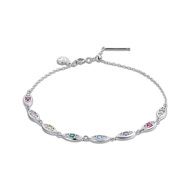 Ligot Strieborný náramok s farbnými zirkónmi 47599370